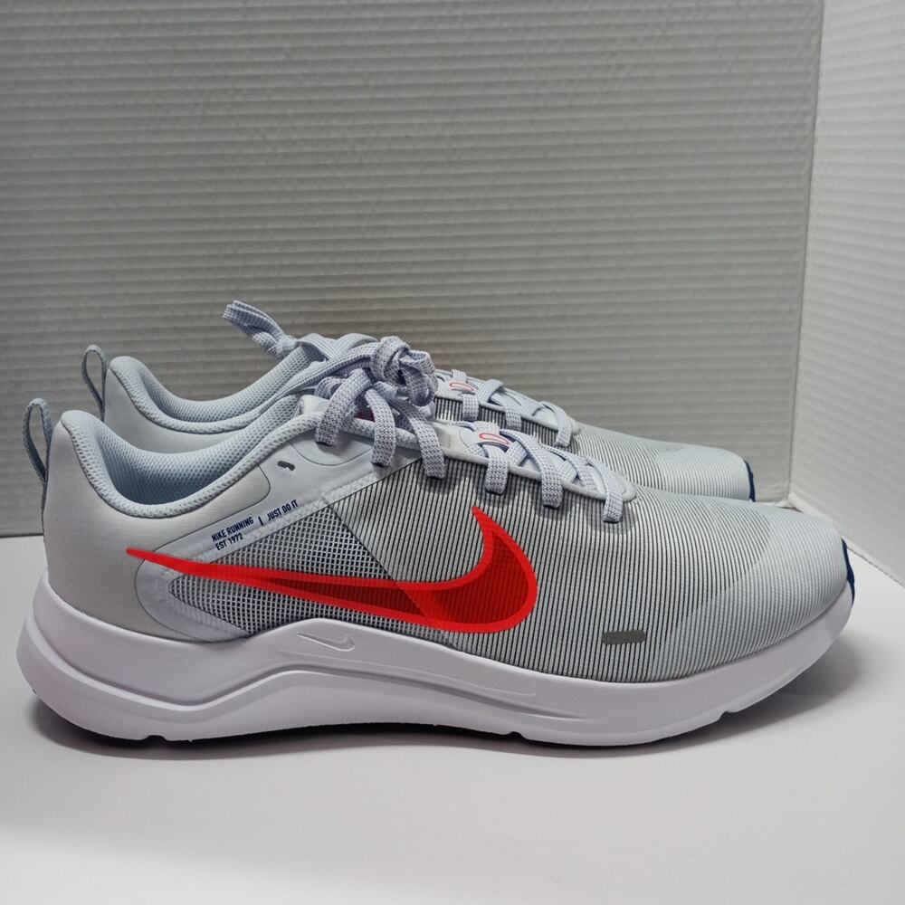 Nike‎ Downshifter 12 Men Running Shoes Light Grey Red Size 13